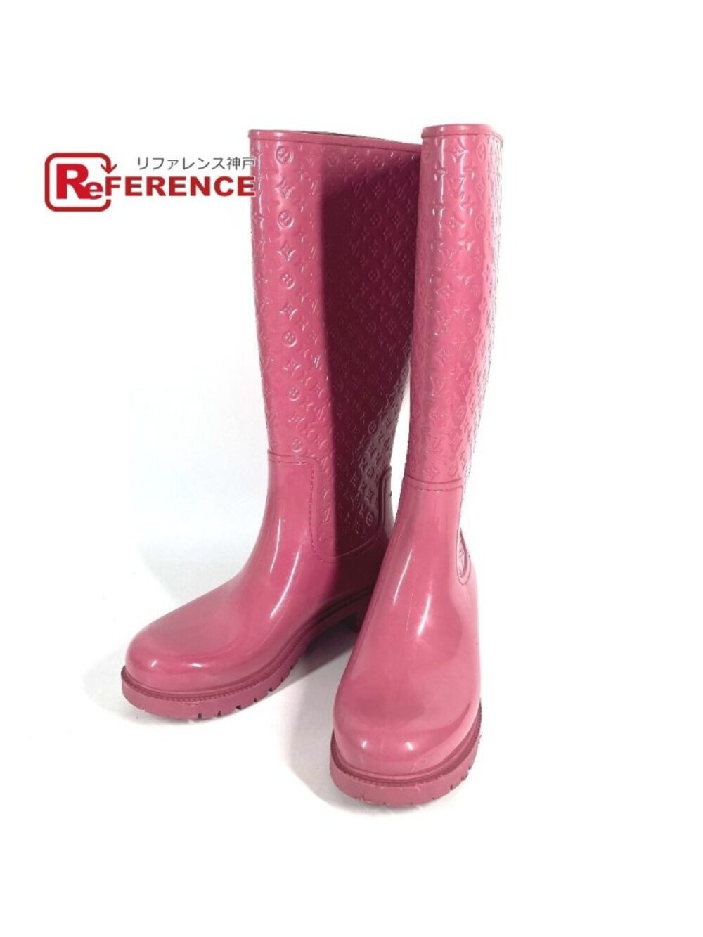 Louis Vuitton Rain Shoes Long Boots Monogram Rubber Pink